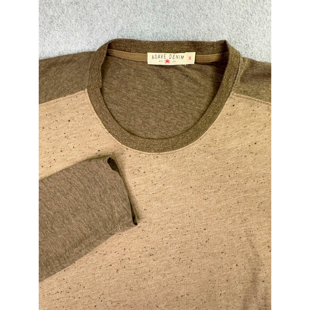 Agave Denim Shoaling Lux Shirt Men's M Brown Long Sleeve Crewneck Made in USA‎